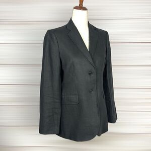 Brooks Brothers Women’s Irish Linen Black Charcoal Oversized Blazer  US 2-4